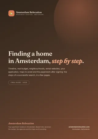 Cover of the guide “Finding a home in Amsterdam”